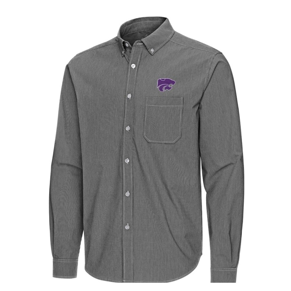 Kansas State Wildcats Antigua Button Up Shirt Men's XL Purple Long Sleeve - Picture 10 of 14